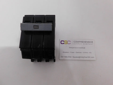 CHB380 - Cutler Hammer 80A Amp 3P Pole 10kA@240V Bolt On Circuit Breaker