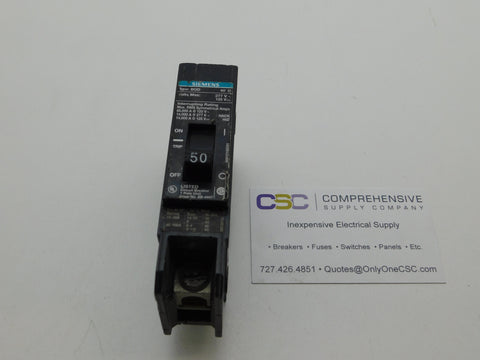 BQD150 - Siemens 50A Amp 1P Pole 120/277V 14kA@277V Bolt On Black Circuit Breaker