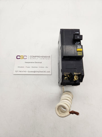 QO215GFI - Square D 15A Amp 2P Pole 10kA@120/240V Plug On Ground Fault GFCI Circuit Breaker