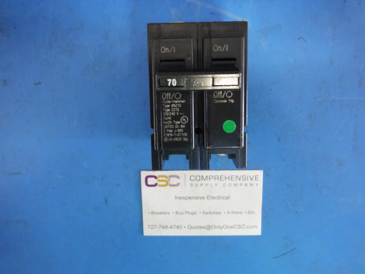 BR270 - Eaton 70A Amp 2P Pole 10kA@120/240V Plug On Br Circuit Breaker