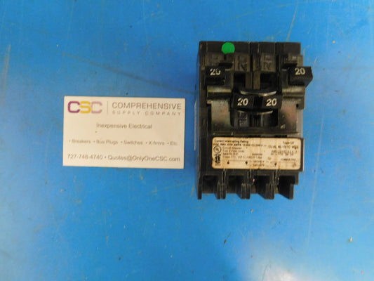Q22020CT2 - Siemens 20/20/20/20A Amp 4P (2P/2P) Pole 10kA@120/240V Plug On Quadplex Circuit Breaker