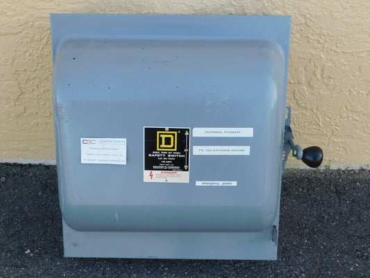 92453 - Square D 100A Amp 4P Pole Nema 1 Non-Fusible Double Throw Manually Operated Safety Swicth