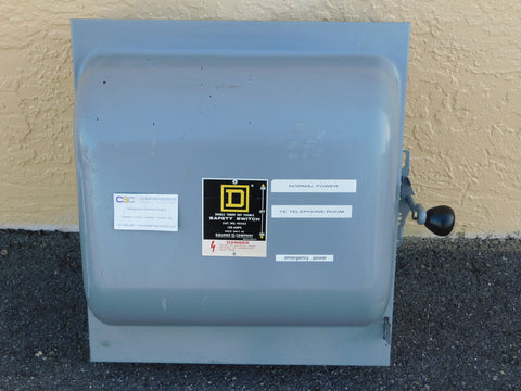 92453 - Square D 100A Amp 4P Pole Nema 1 Non-Fusible Double Throw Manually Operated Safety Swicth