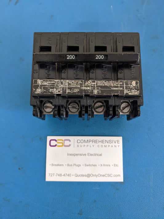EQ9985 - Siemens 200A Amp 4P Pole 22kA@120/240V Plug On Main Circuit Breaker