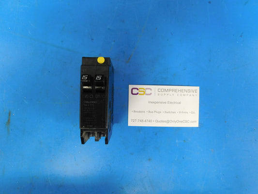 A1515 - Challenger 15/15A Amp 2X1P Pole 10kA@120/240V Plug On Duplex Circuit Breaker