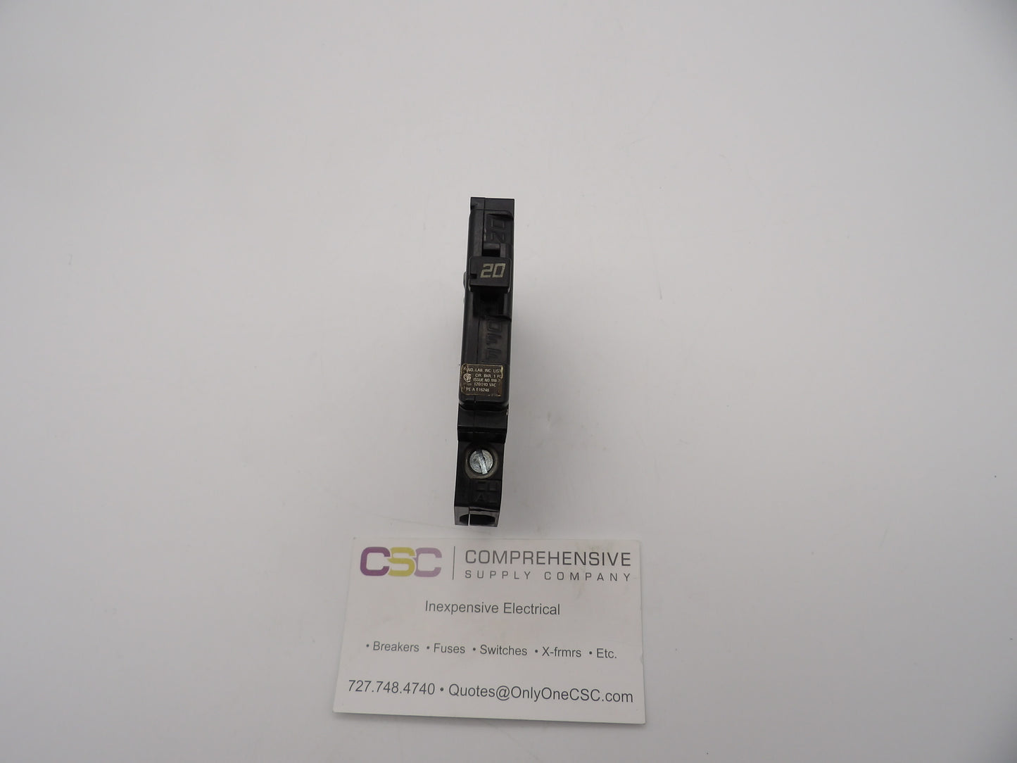 A120L - Challenger 20A Amp 1P Pole 10kA@120/240V Plug On Circuit Breaker W/Left Clip
