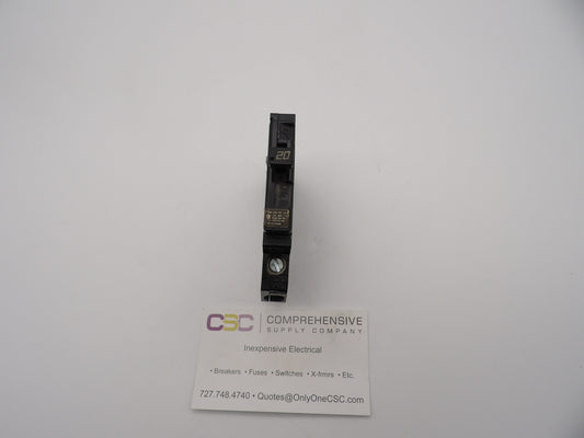 A120L - Challenger 20A Amp 1P Pole 10kA@120/240V Plug On Circuit Breaker W/Left Clip
