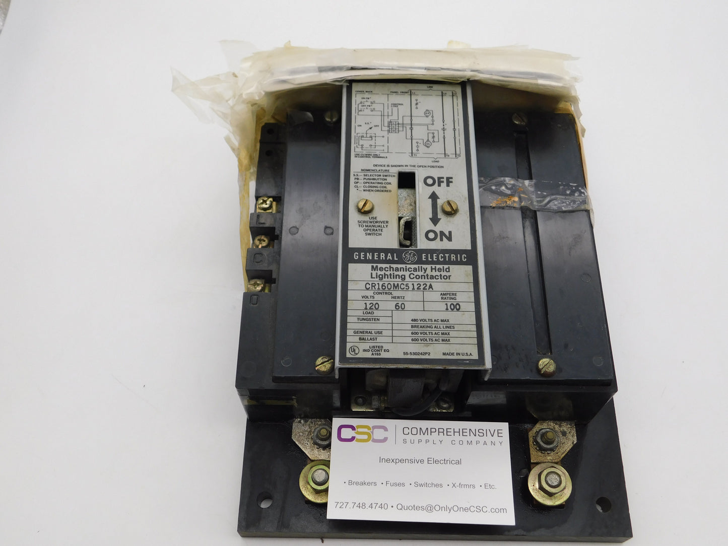 CR160MC5122A - GE 100A Amp 120V Mechanically Held Lighting Contactor