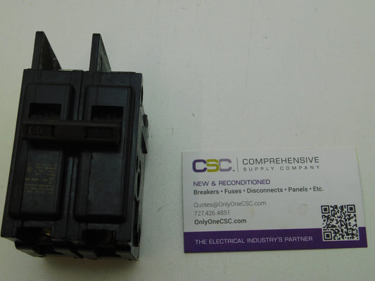 BQ2B060 - Siemens 60A Amp 2P Pole 10kA@120/240V Bolt On Circuit Breaker - Older Series