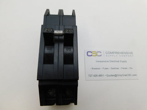 QC220 - Zinsco 20A Amp 2P Pole 10kA@120/240V Plug On Circuit Breaker