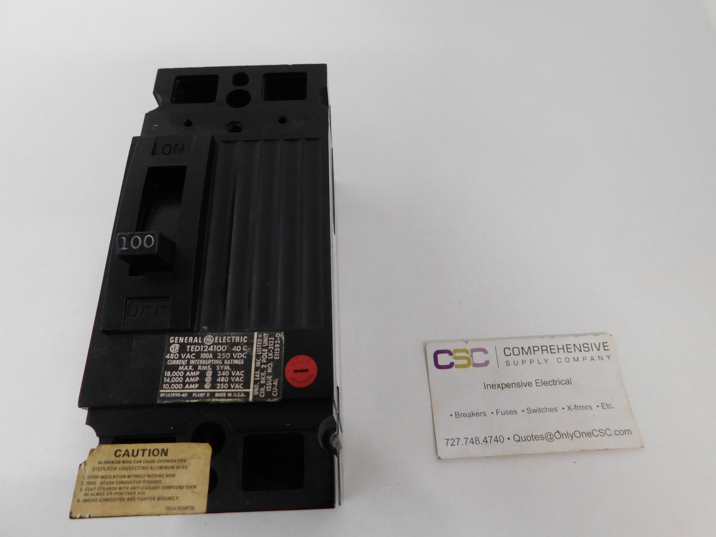 TED124100 - GE 100A Amp 2P Pole 18kA@480V Bolt On Circuit Breaker
