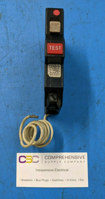 CH115GF - Cutler Hammer 15A Amp 1P Pole 10kA@120V Plug On Ground Fault GFCI Circuit Breaker W/Metal Foot