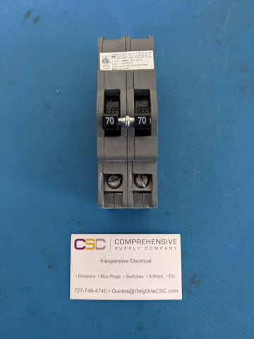 UBIZ-270 - Connecticut Electric 70A Amp 2P Pole 10kA@120/240V Plug On Zinsco Replacement Circuit Breaker
