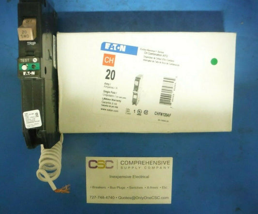 CHFN120AF - Eaton 20A Amp 1P Pole 10kA@120V Plug On Combo Arc Fault AFCI Circuit Breaker