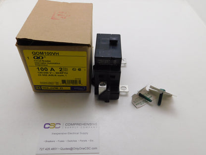 QOM100VH - Square D 100A Amp 2P Pole 22kA@120/240V Bolt On Main Circuit Breaker
