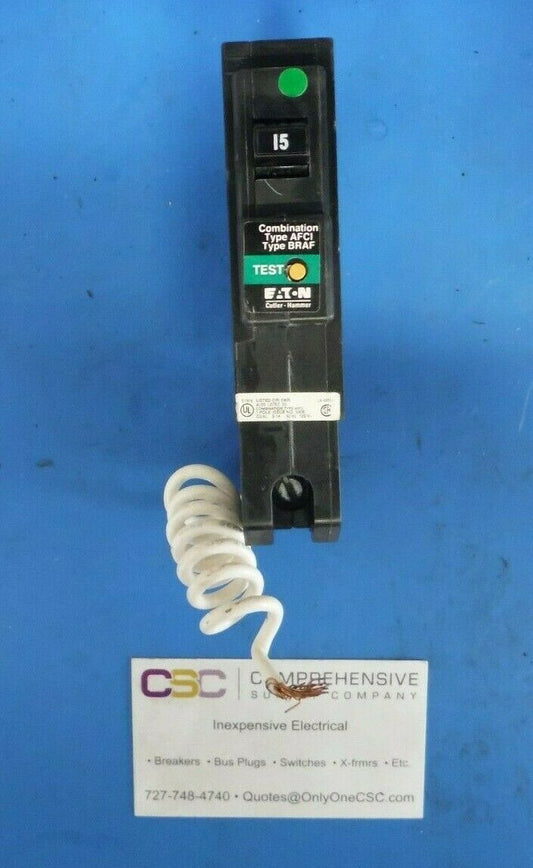 BR115CAF - Eaton 15A Amp 1P Pole 10kA@120V Plug On Combo Arc Fault AFCI Circuit Breaker