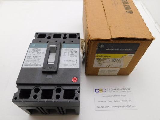 TED134090 - GE 90A Amp 3P Pole 14kA@480V Bolt On Circuit Breaker
