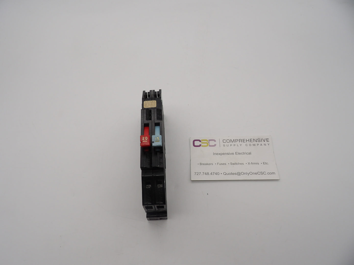RC38-1520 - Zinsco 15A/20A Amp 2X1P Pole 10kA@120/240V Plug On Duplex Circuit Breaker