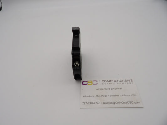 THQP150 - GE 50A Amp 1P Pole 10kA@120/240V Plug On Thin Circuit Breaker - Older Series