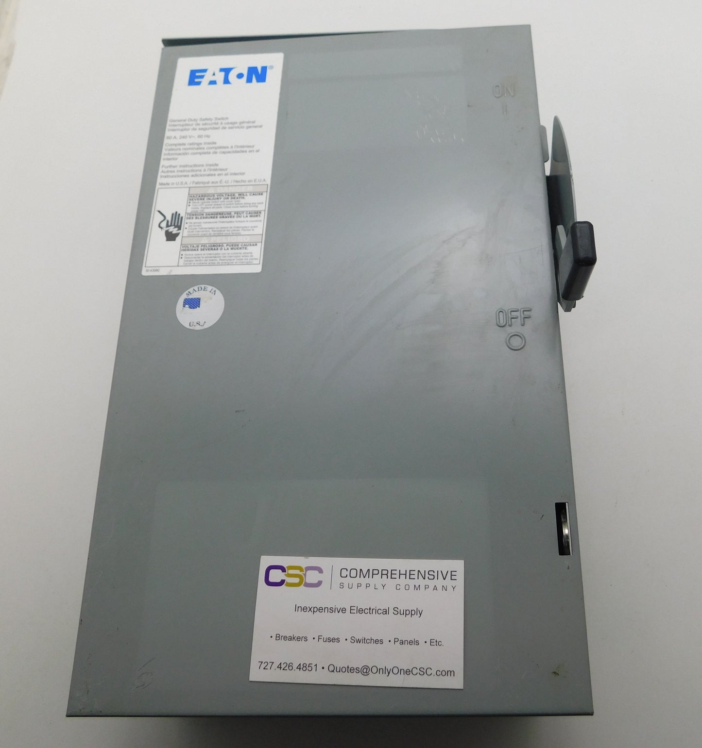 DG222URB - Eaton 60A Amp 2P Pole 240V Nema 3R Non-Fusible General Duty Safety Switch