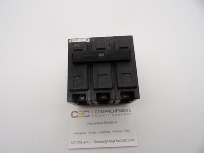 BAB3100H - Eaton 100A Amp 3P Pole 10kA@240V Bolt On Circuit Breaker