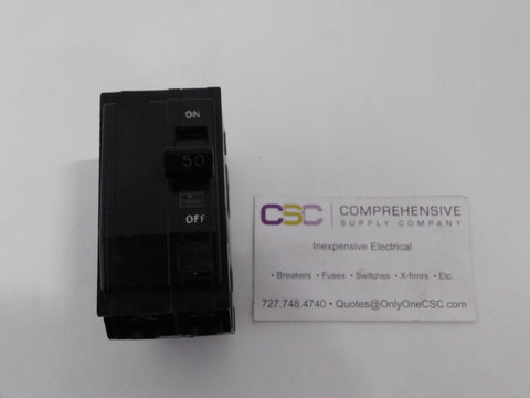 QO250 - Square D 50A Amp 2P Pole 10kA@120/240V Plug On Black Circuit Breaker
