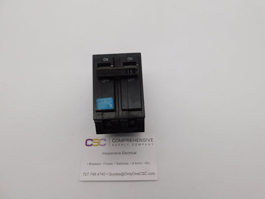 THHQB2115 - GE 15A Amp 2P Pole 22kA@120/240V Bolt On Circuit Breaker - Older Series