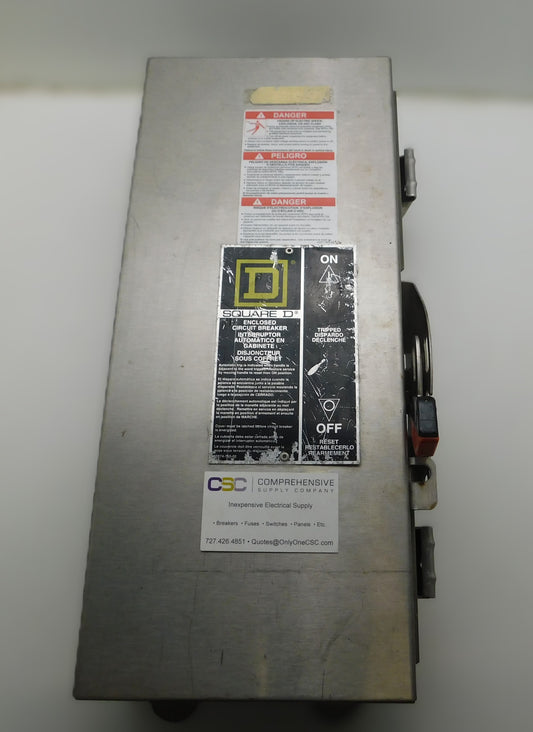 FA100DS - Square D 100A Amp 3P Pole 600V Nema 4/4X Surface Circuit Breaker Enclosure