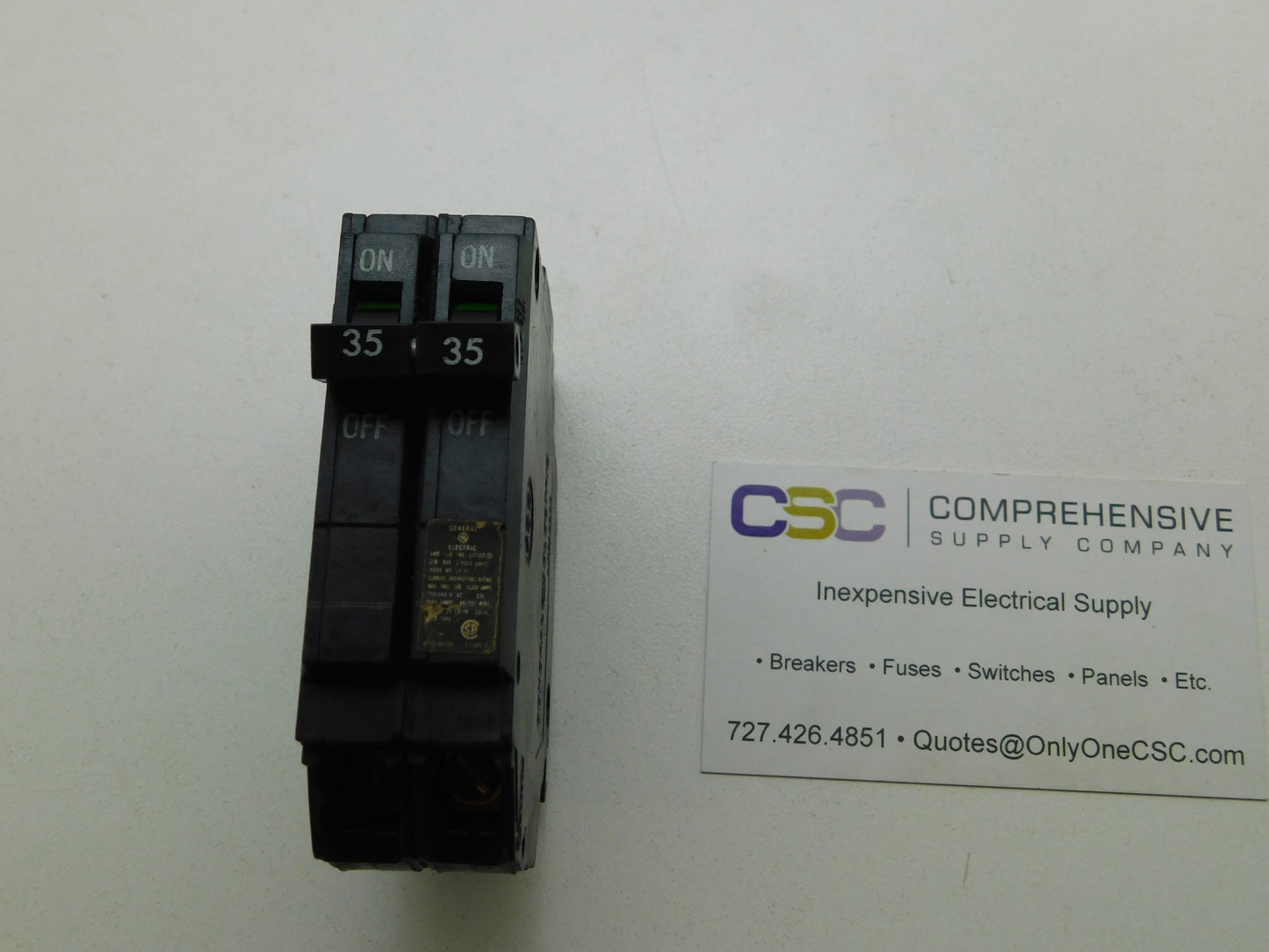 THQP235 - GE 35A Amp 2P Pole 10kA@120/240V Plug On Thin Circuit Breaker - Older Series