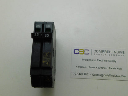 THQP235 - GE 35A Amp 2P Pole 10kA@120/240V Plug On Thin Circuit Breaker - Older Series