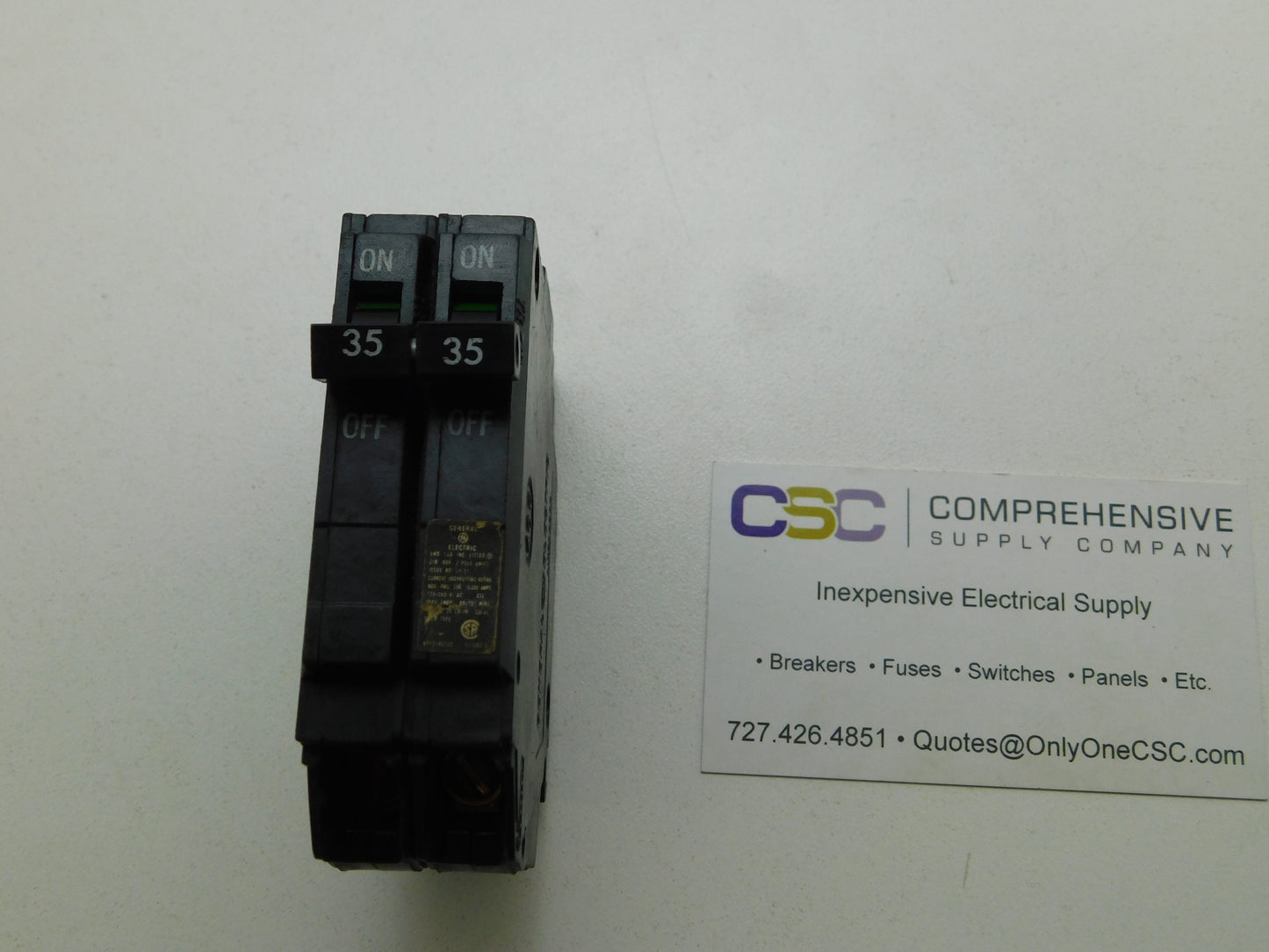 THQP235 - GE 35A Amp 2P Pole 10kA@120/240V Plug On Thin Circuit Breaker - Older Series