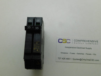 THQP235 - GE 35A Amp 2P Pole 10kA@120/240V Plug On Thin Circuit Breaker - Older Series
