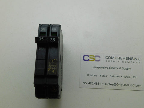 THQP235 - GE 35A Amp 2P Pole 10kA@120/240V Plug On Thin Circuit Breaker - Older Series