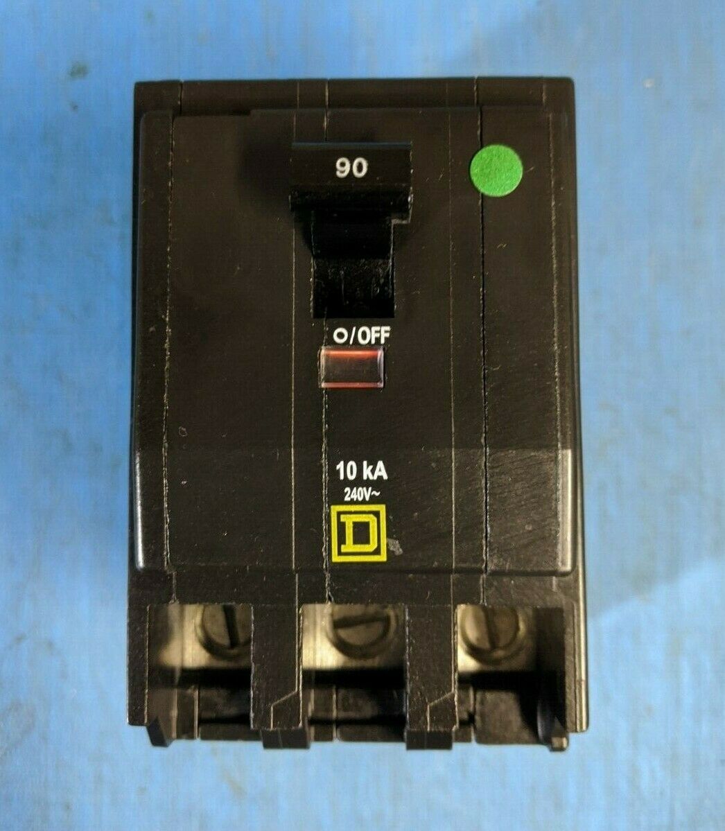 QOB390 - Square D 90A Amp 3P Pole 10kA@240V Bolt On Circuit Breaker
