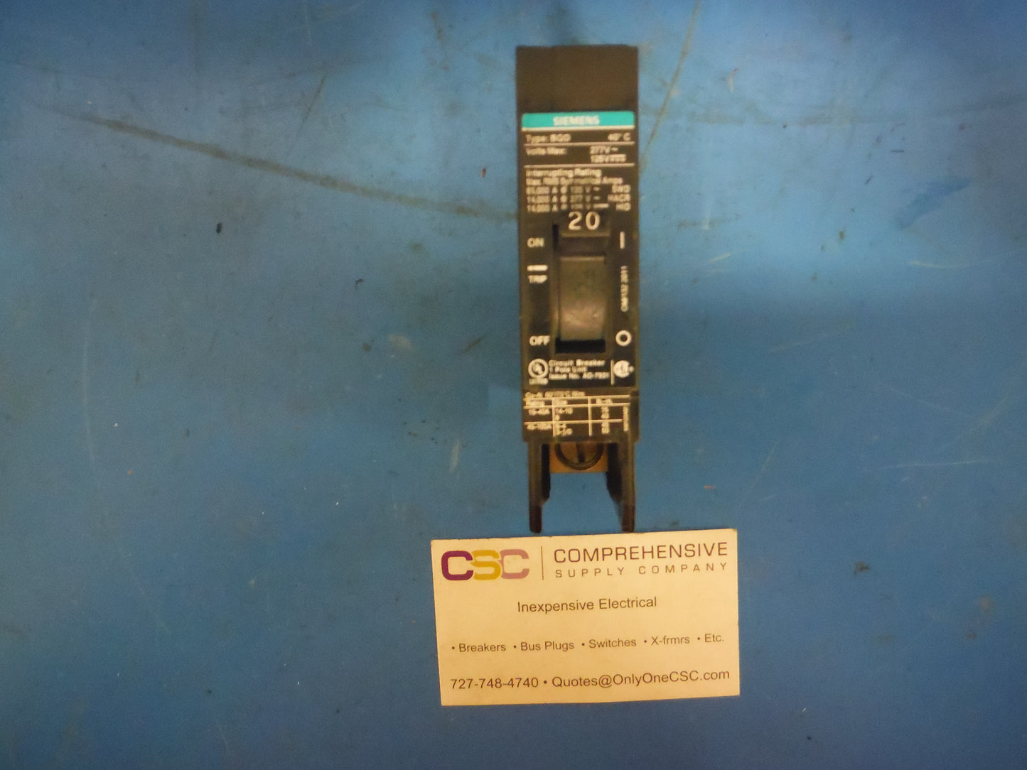 BQD120 - Siemens 20A Amp 1P Pole 120/277V 14kA@277V Bolt On Black Circuit Breaker