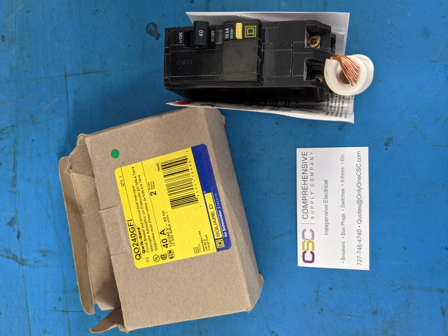QO240GFI - Square D 40A Amp 2P Pole 10kA@120/240V Plug On Ground Fault GFCI Circuit Breaker