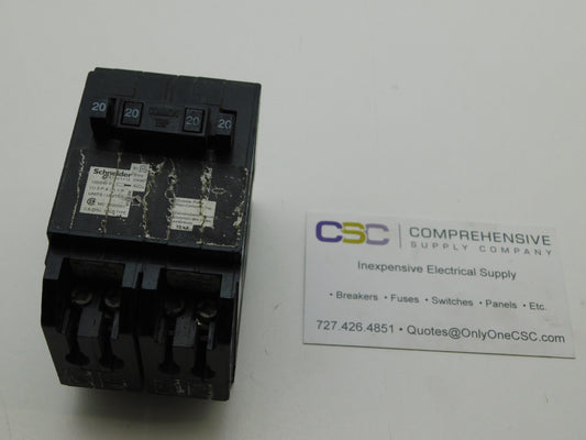 CHOMT2020220 - Square D 20A/20A/20A/20A Amp (1P/2P/1P) Pole 10kA@120/240V Plug On Circuit Breaker Twin /Tandem