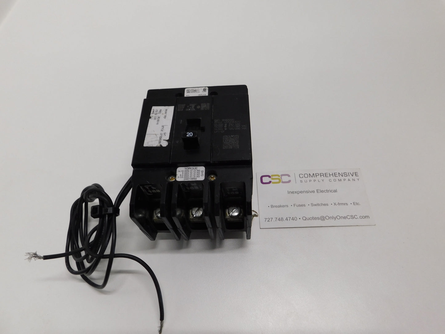 GHB3020S1 - Eaton Ghb3020St1 20A Amp 3P Pole 14kA@480Y/277V Bolt On Circuit Breaker W/120V Shunt Trip.