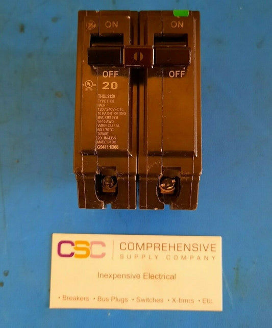 THQL2120 - GE 20A Amp 2P Pole 10kA@240V Plug On Circuit Breaker