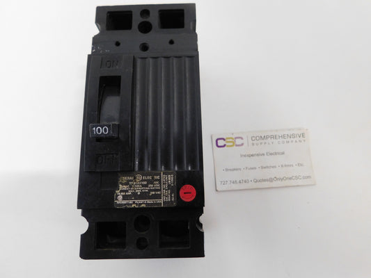 TEB122100 - GE 100A Amp 2P Pole 10kA@240V Bolt On Circuit Breaker
