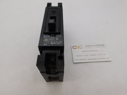 EB1020 - Westinghouse 20A Amp 1P Pole 10kA@120V Bolt On Circuit Breaker
