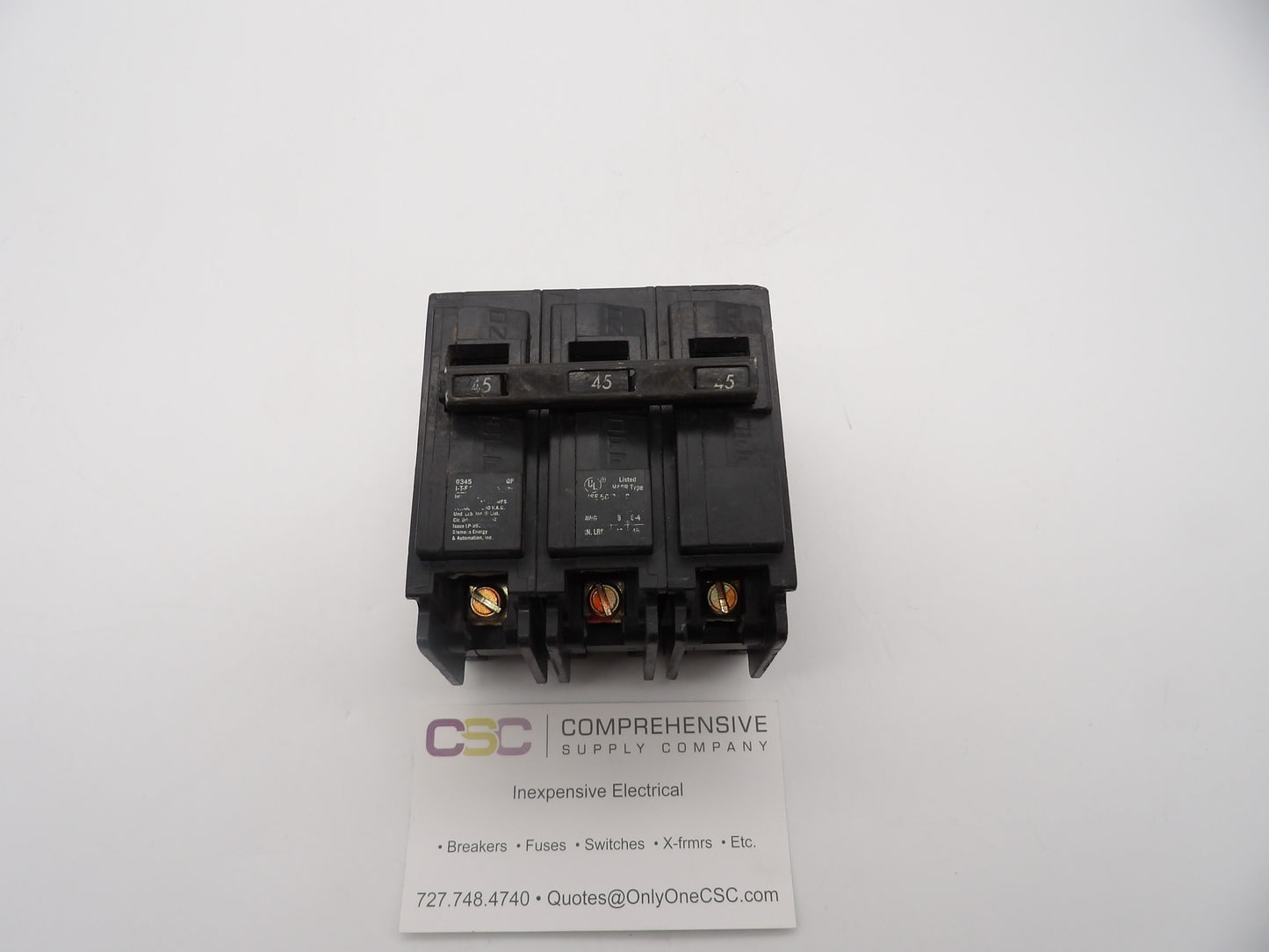 Q345 - ITE 45A Amp 3P Pole 10kA@240V Plug On Circuit Breaker - Older Series