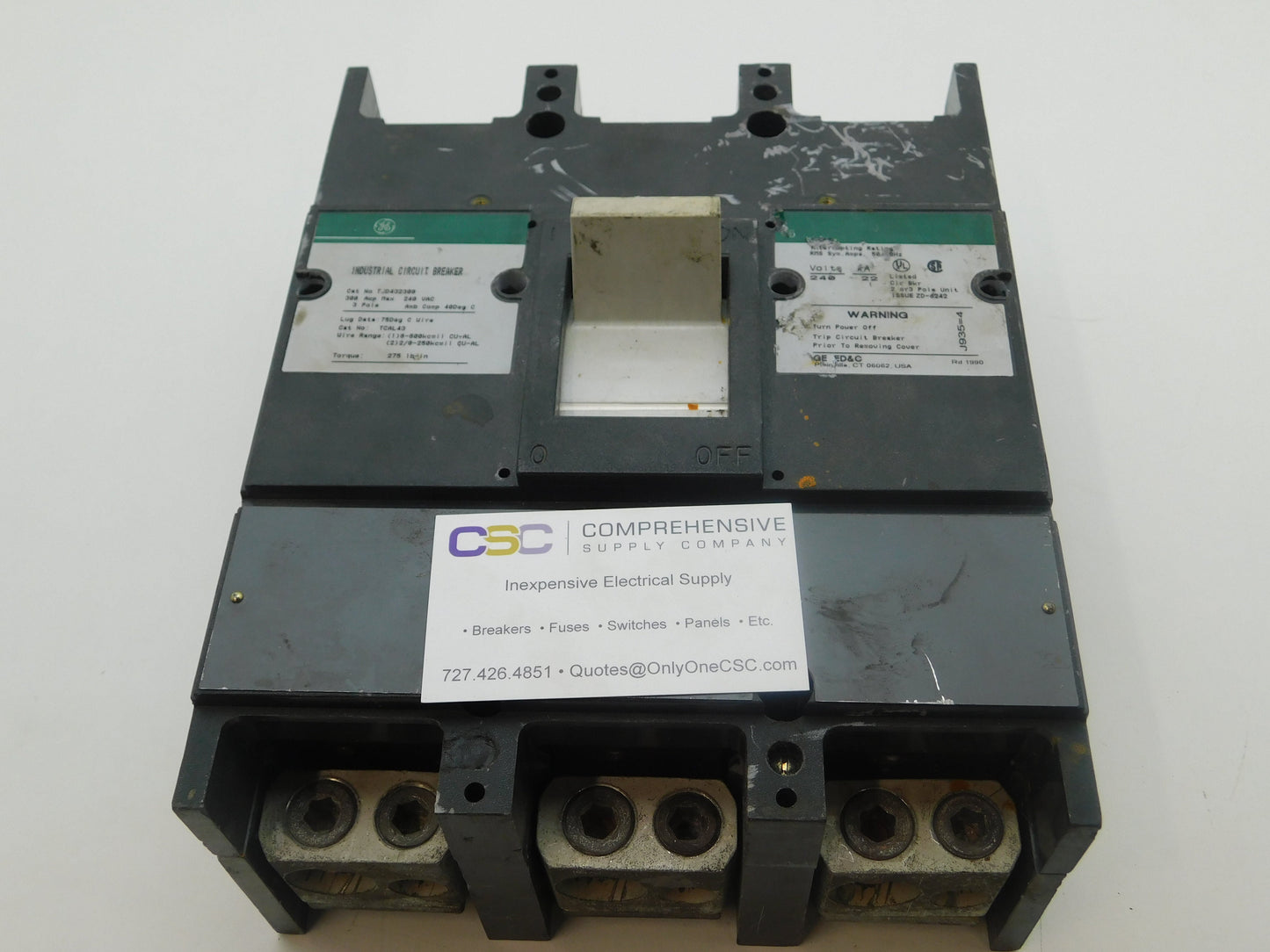 TJD432300 - GE 300A Amp 3P Pole 22kA@240V Bolt On Circuit Breaker