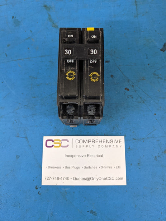CHQ230 - Eaton 30A Amp 2P Pole 10kA@120/240V Plug On Chq Circuit Breaker