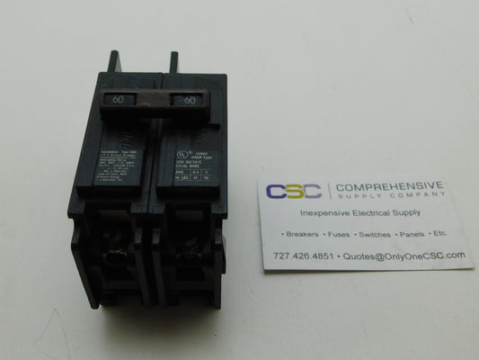 BQ2B060H - Siemens 60A Amp 2P Pole 22kA@120/240V Bolt On Circuit Breaker - Older Series