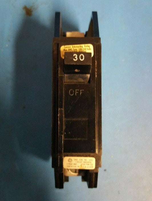 THQC1130 - GE 30A Amp 1P Pole 10kA@120/240V Feed Through Circuit Breaker - Older Series