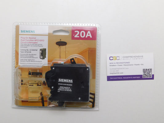 Q120DFN - Siemens 20A Amp 1P Pole 10kA@120V Plug On Dual Function AFCI/GFCI Circuit Breaker