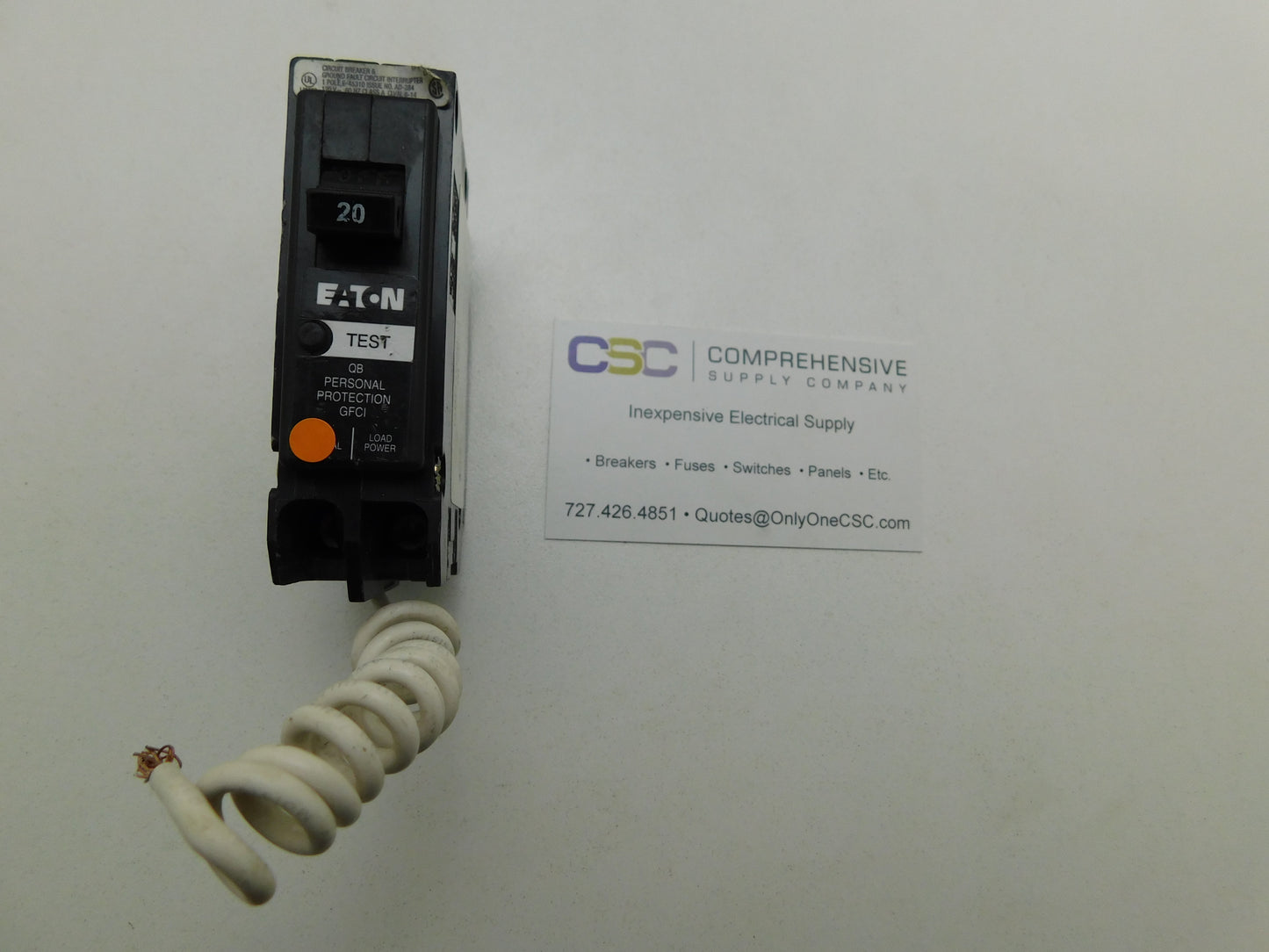 QBH1020GF - Eaton 20A Amp 1P Pole 22kA@120V Bolt On Ground Fault GFCI Circuit Breaker