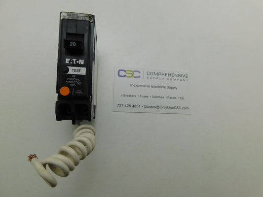 QBH1020GF - Eaton 20A Amp 1P Pole 22kA@120V Bolt On Ground Fault GFCI Circuit Breaker