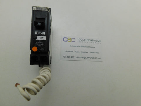 QBH1020GF - Eaton 20A Amp 1P Pole 22kA@120V Bolt On Ground Fault GFCI Circuit Breaker